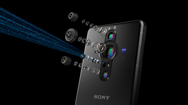 Exploded render of the Sony Xperia Pro-I smartphone camera module