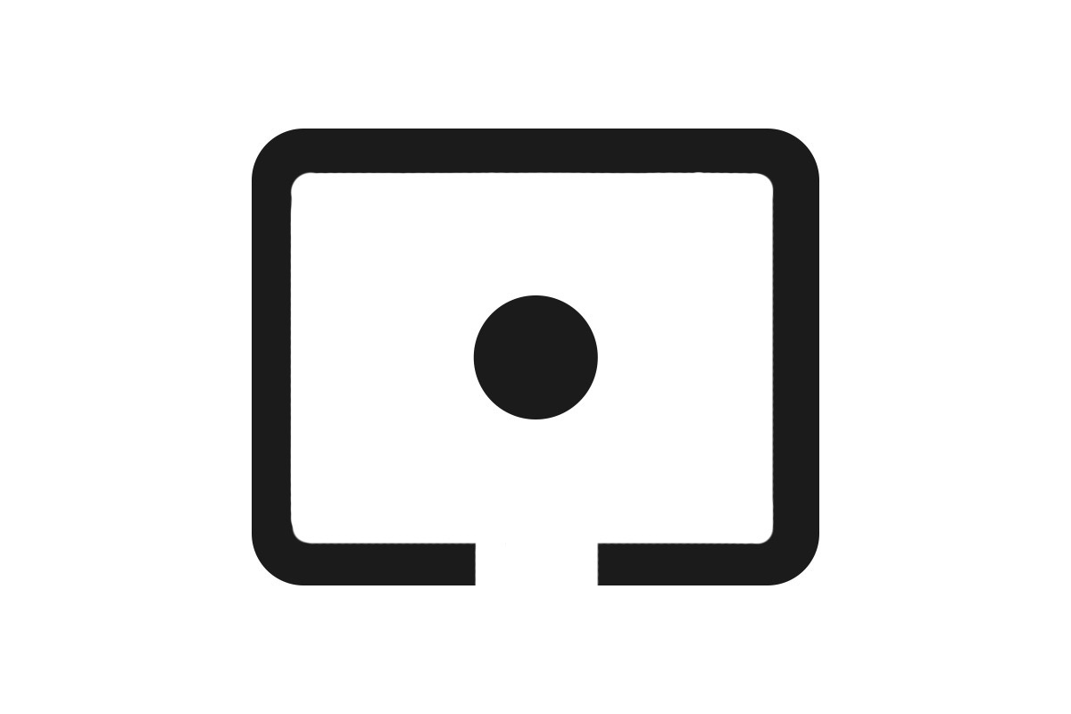 Spot metering icon: a rectangle with a single dot in the center