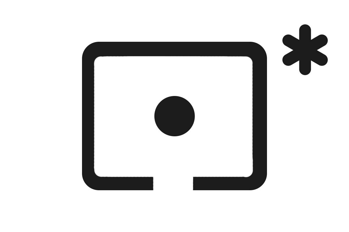 Highlight-weighted metering icon: a spot-metering rectangle with an asterisk