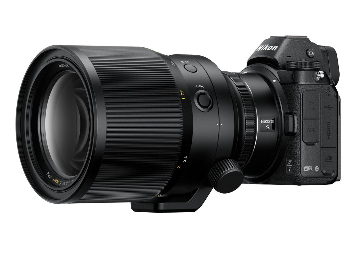 Nikon mirrorless camera with the very large NIKKOR Z 58mm f/0.95 S Noct lens